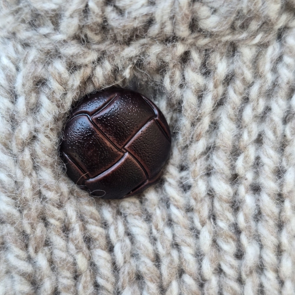 L.L.Bean Classic Rag Wool Sweater Henley 100% Lambs Wool Large 285174 - Picture 5 of 8